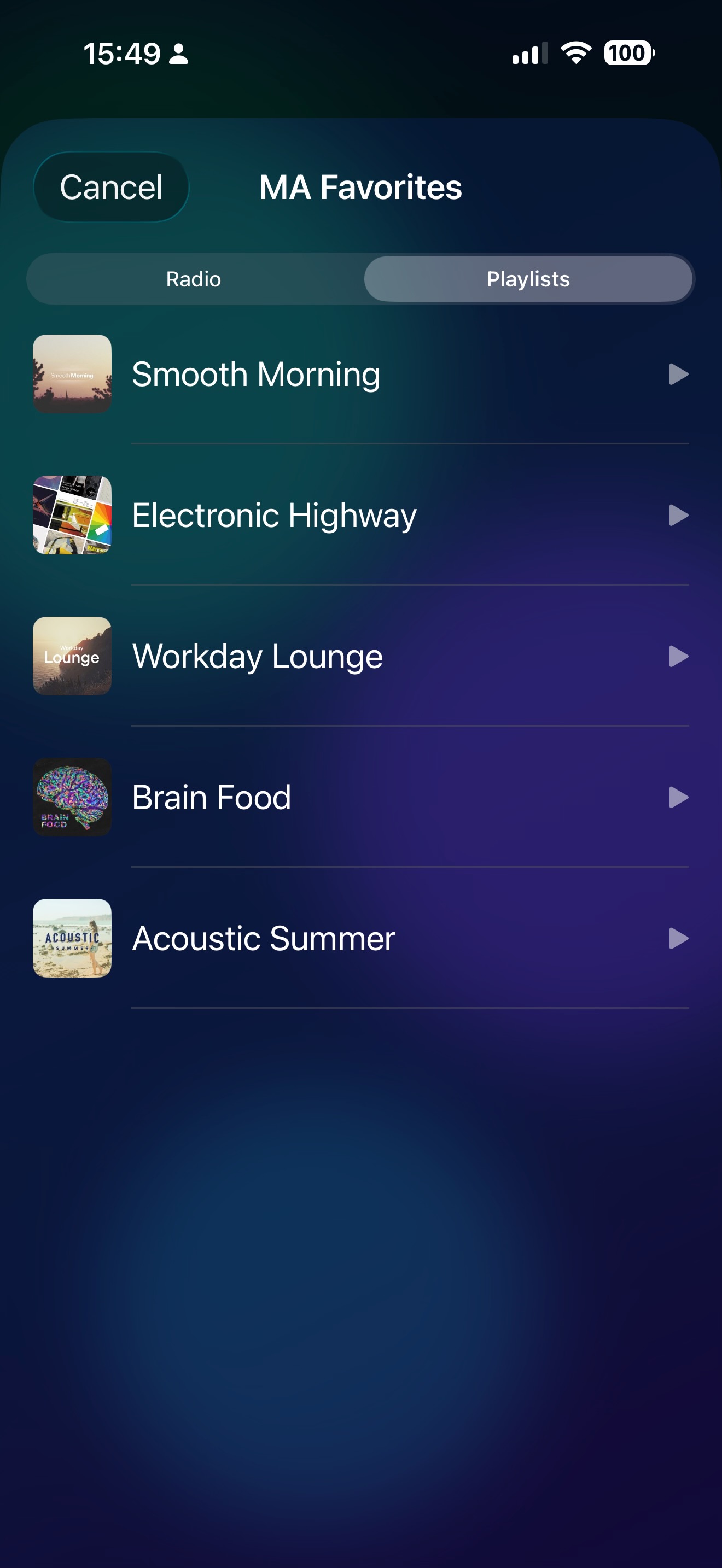 Music Assistant playlists