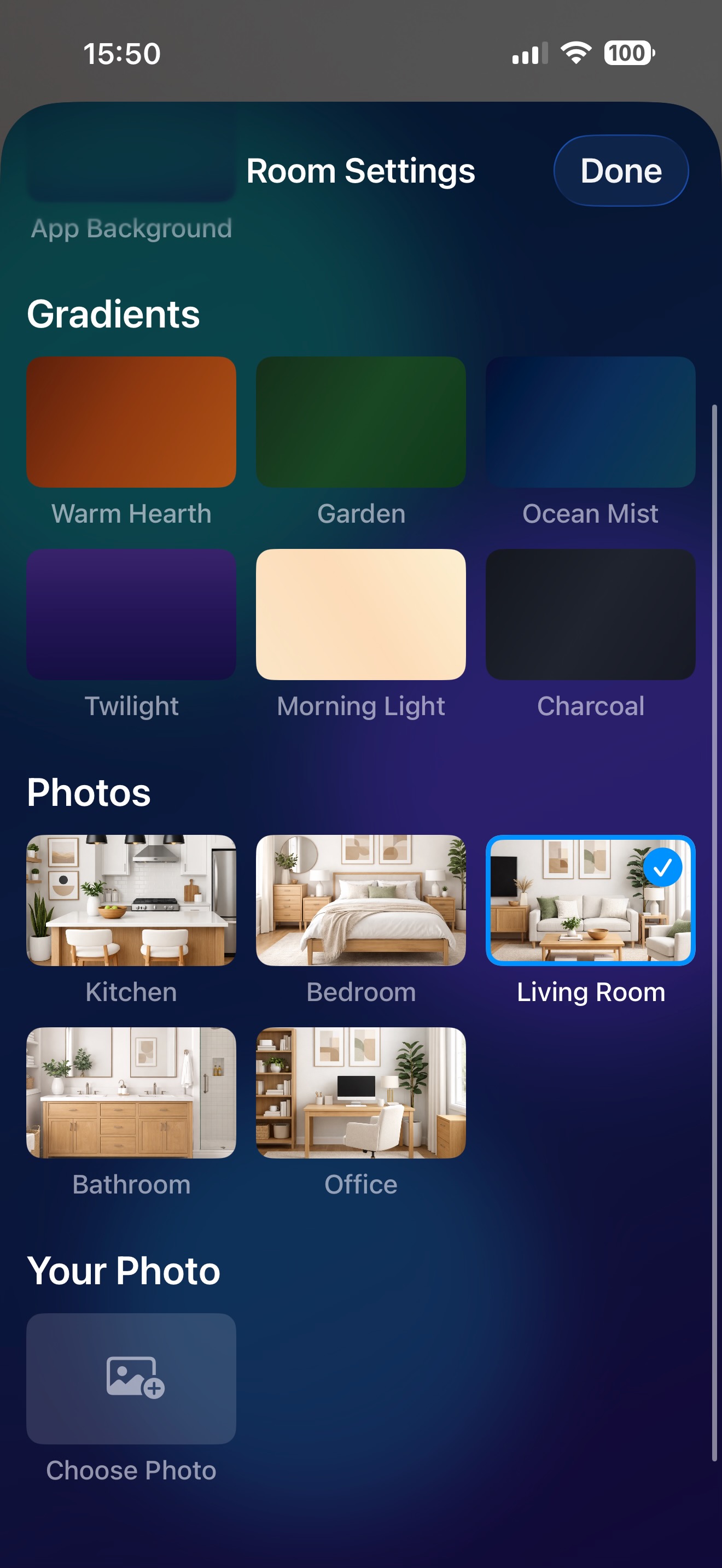 Room background picker