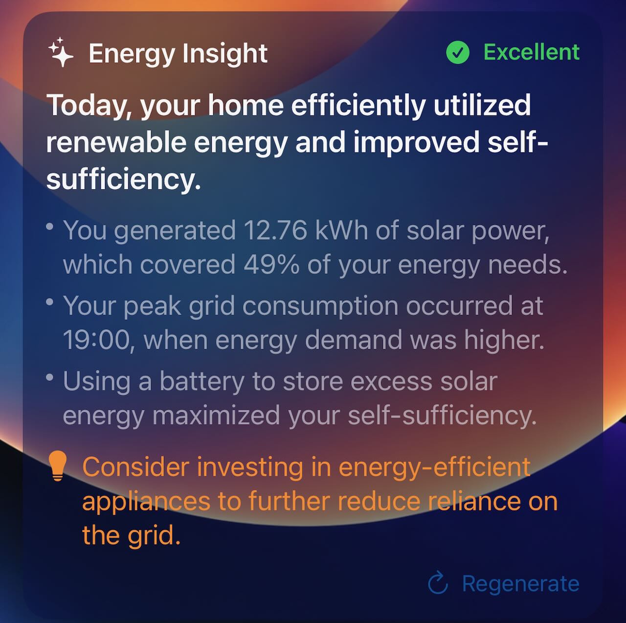 Energy Insight result