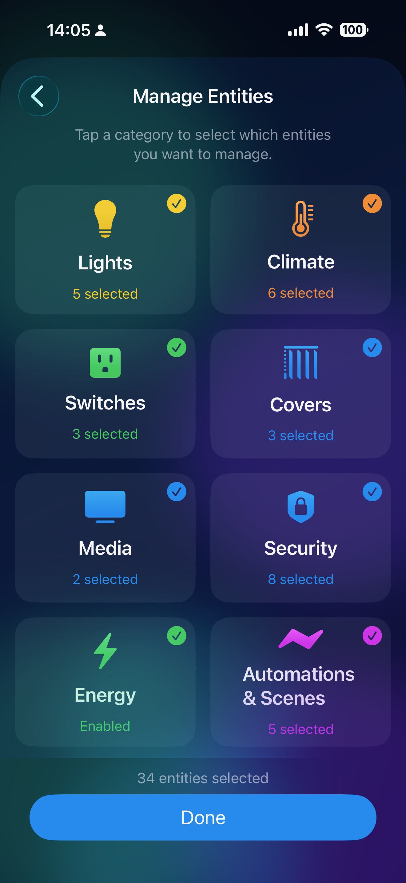HAHome lights screen